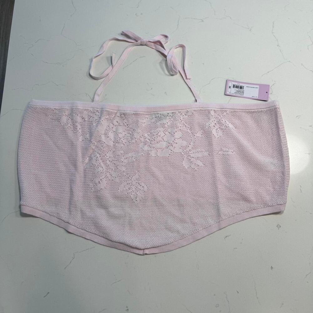 Baby pink crochet style halter top